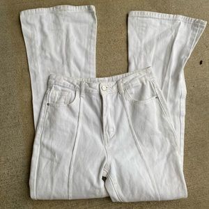 White flare jeans